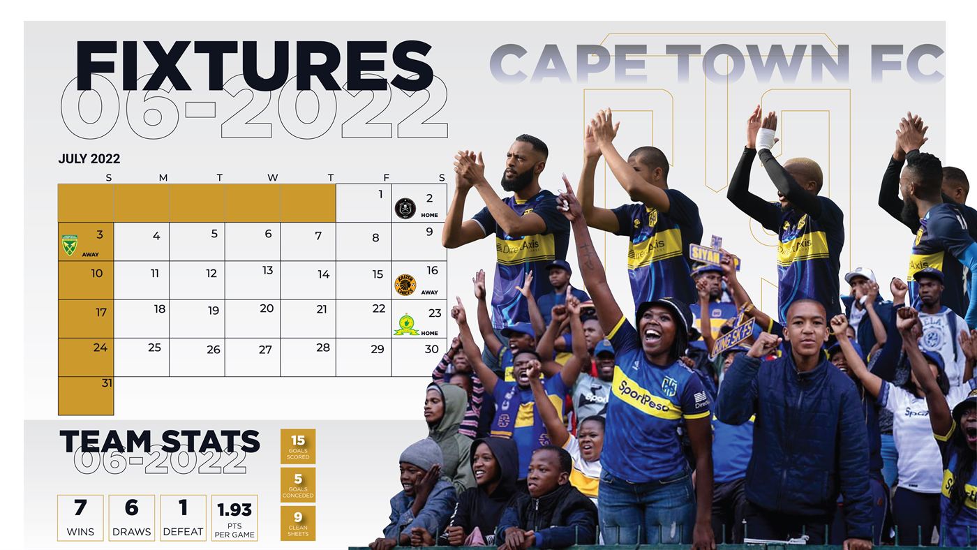 Monthly fixtures post.
