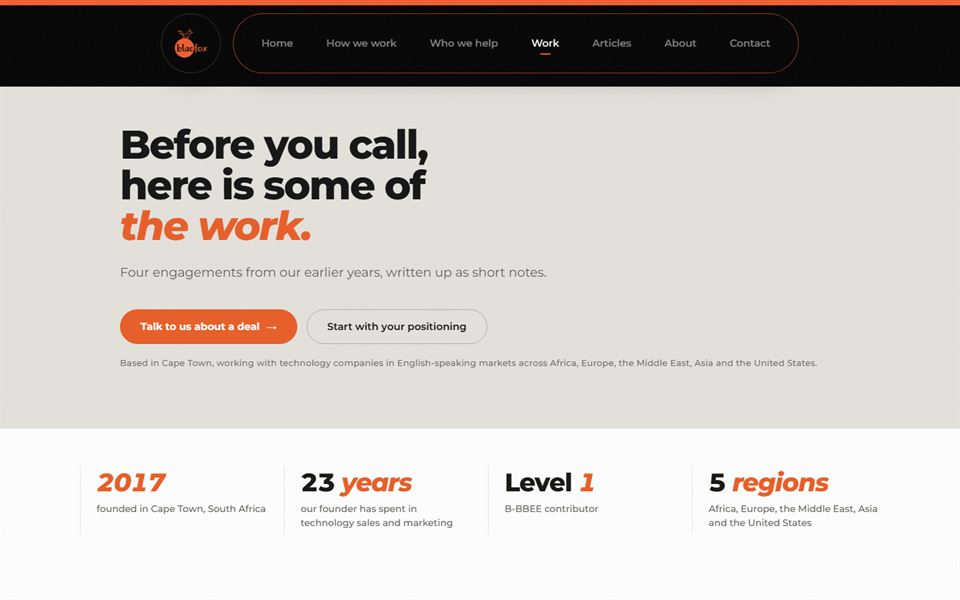 blacfox.com Work page.